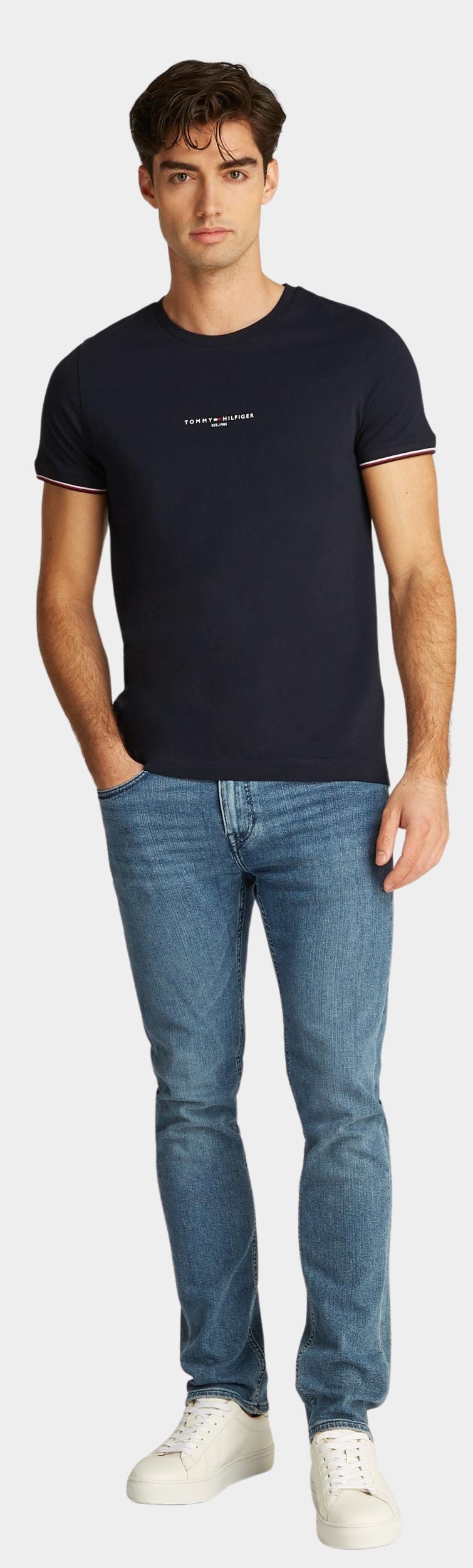 Tommy Hilfiger T-shirt korte mouw Blauw Tommy Logo Tipped MW0MW32584/DW5