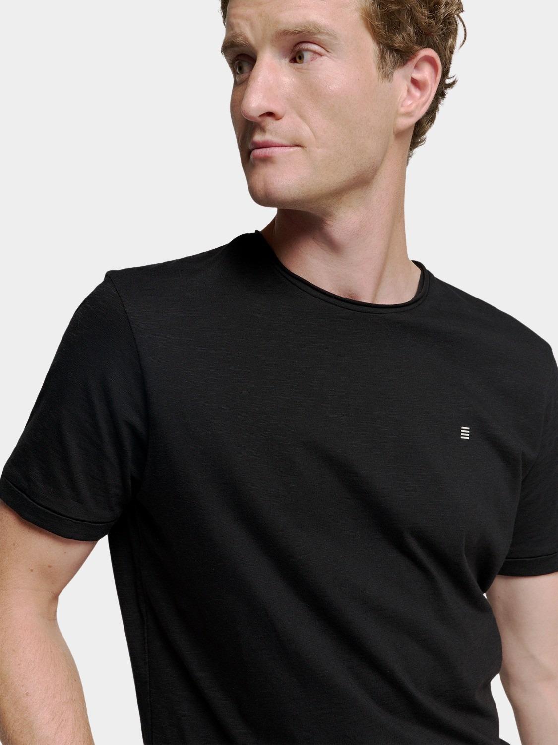 No Excess T-shirt korte mouw Zwart T-Shirt Crewneck Slub N3602/020