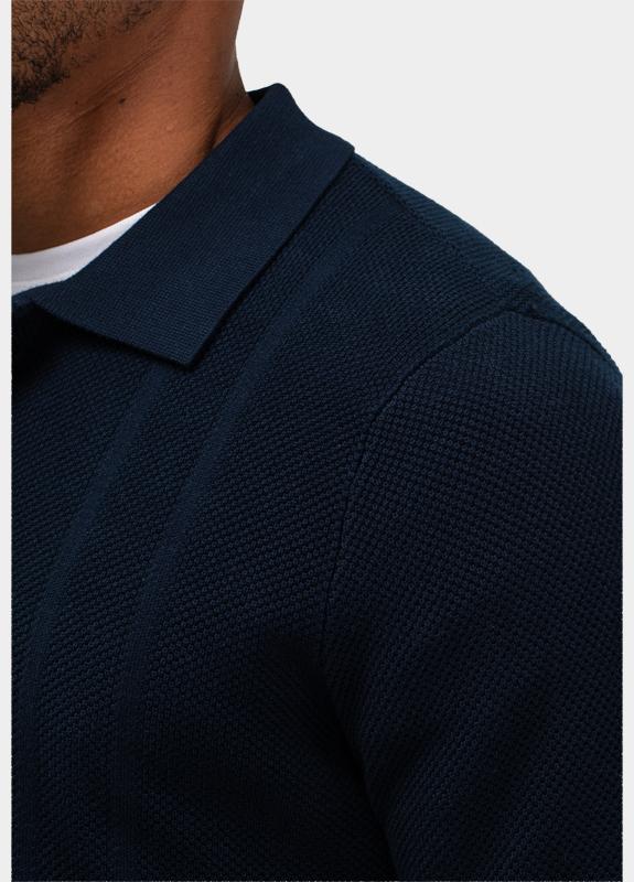 Butcher of Blue Polo lange mouw Blauw Ripley M2616002/890