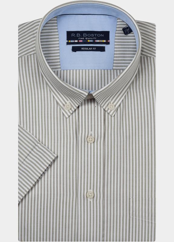 R.B. Boston overhemd korte mouw heren Groen Marshall SS Button Down 616670/75