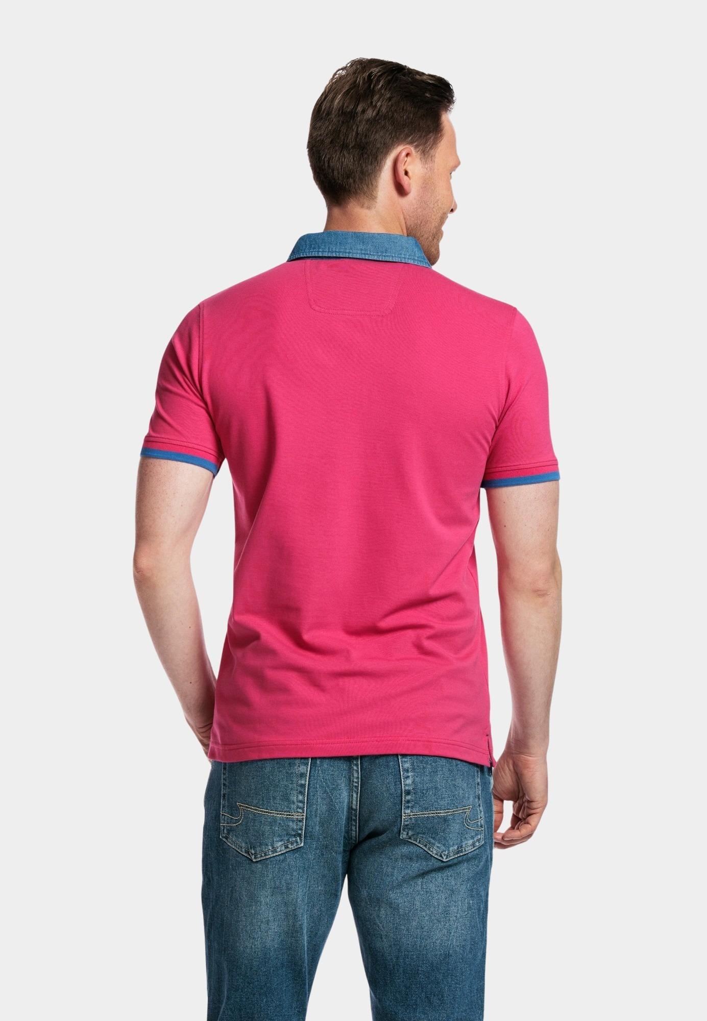 Baileys Polo korte mouw Rood Poloshirt - with Denim Collar 415290/33