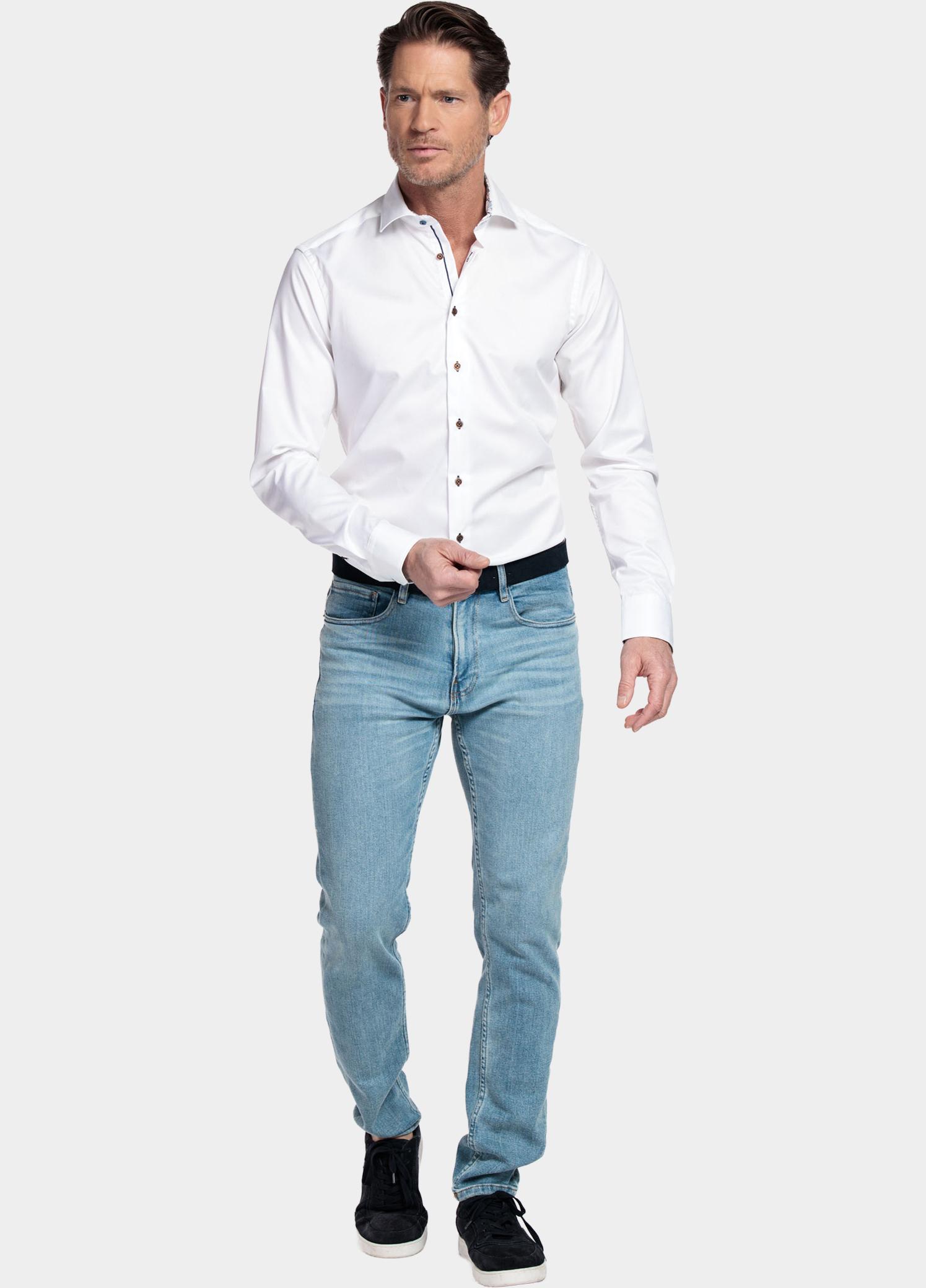 Giordano Overhemd heren Wit Locarno Long Sleeve Semi Cuta 617864/10