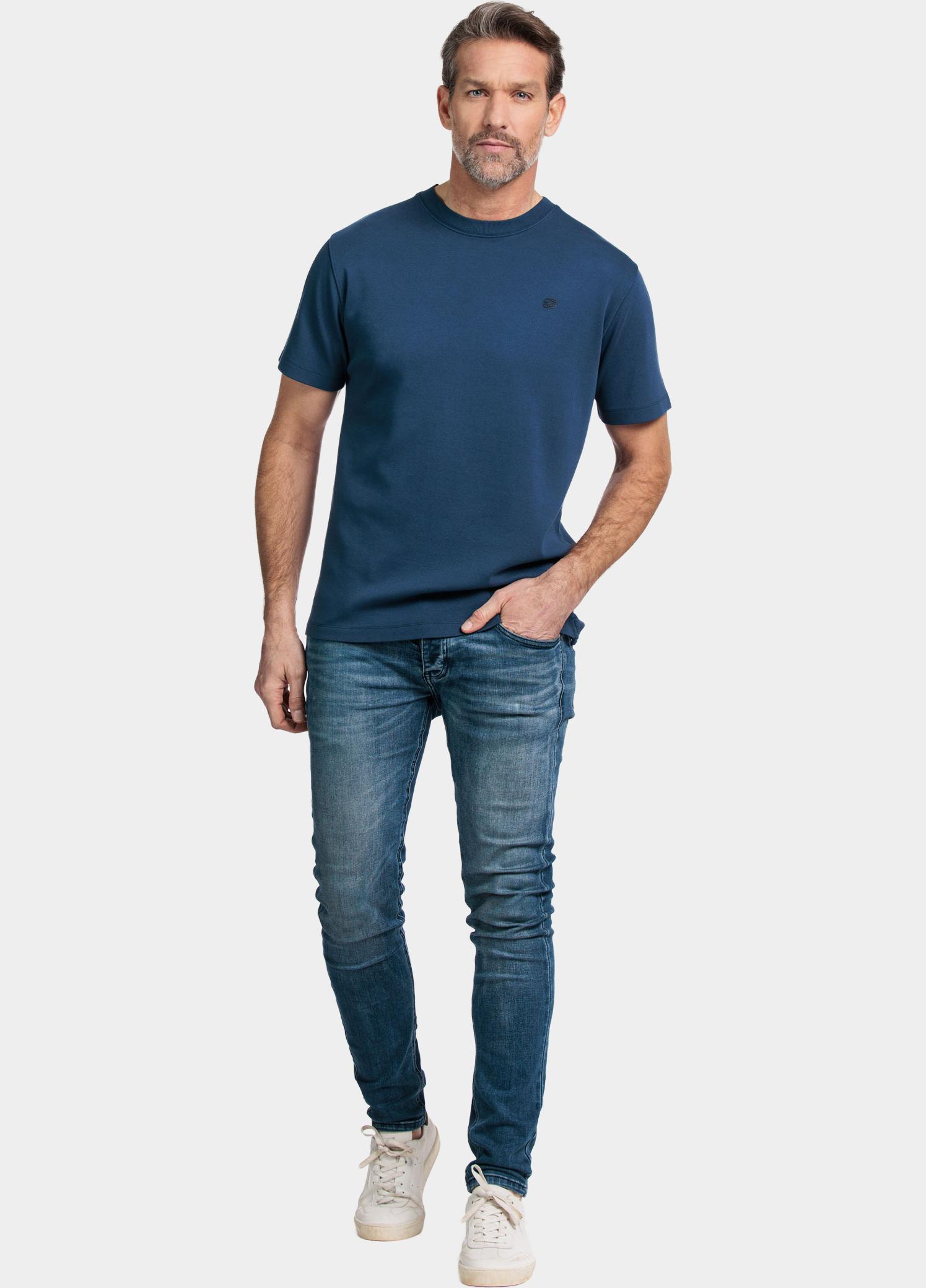 Giordano T-shirt heren Blauw T-shirt Jersey Garment Dye 415010/60