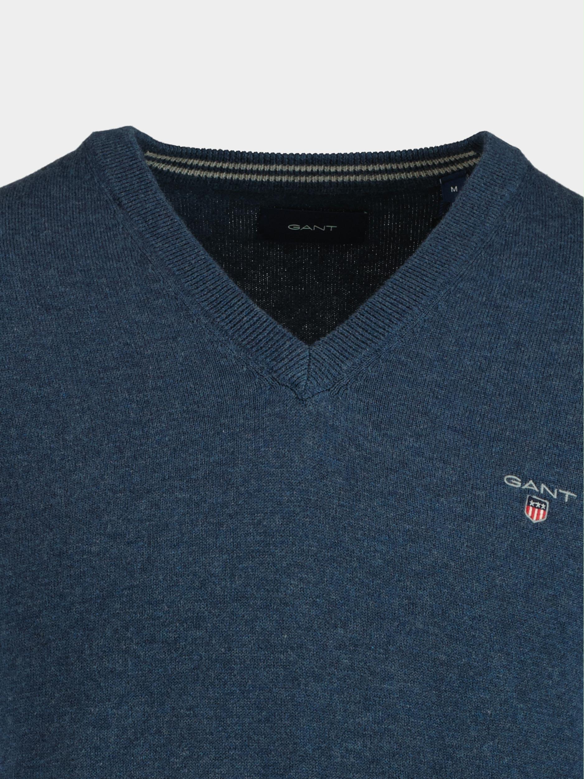 Gant Pullover Blauw Classic Cotton V-Neck 8030552/902