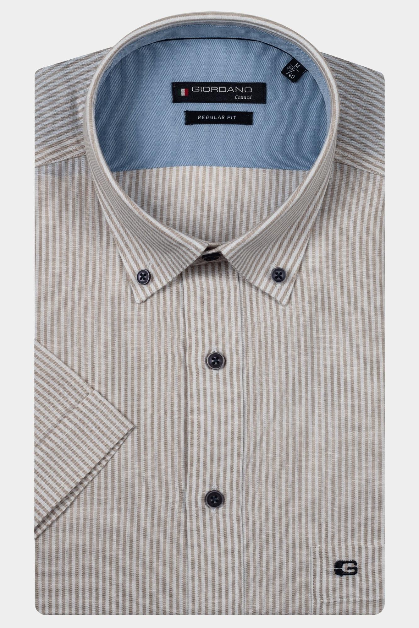 Giordano Casual hemd korte mouw Bruin League short sleeve button do 516107/80
