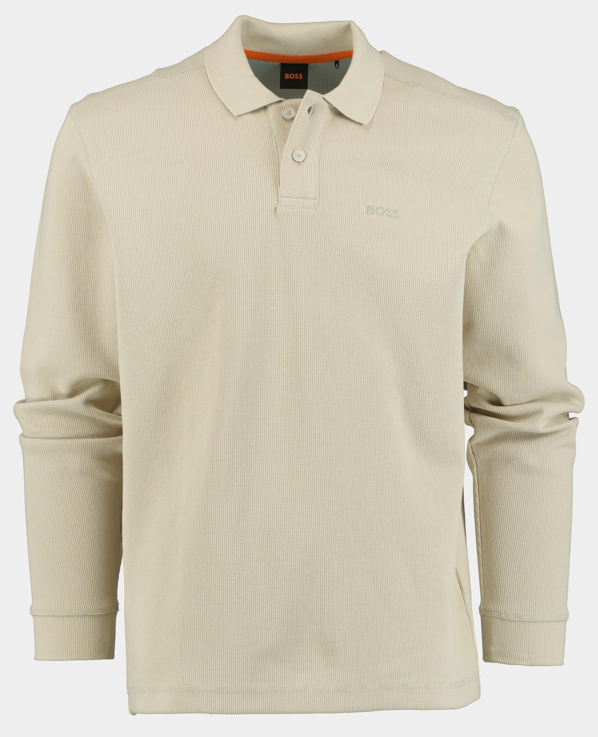 BOSS Orange Polo lange mouw Beige Petempestolong 10262290 01 50520710/271