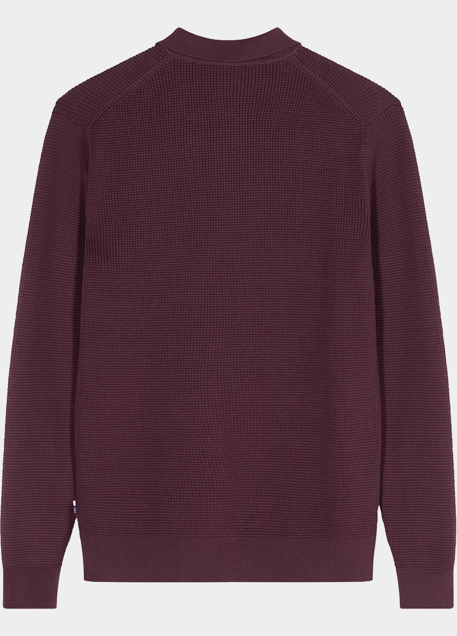Olymp Polo lange mouwen heren Rood Langarm Polo Strick 536184/37