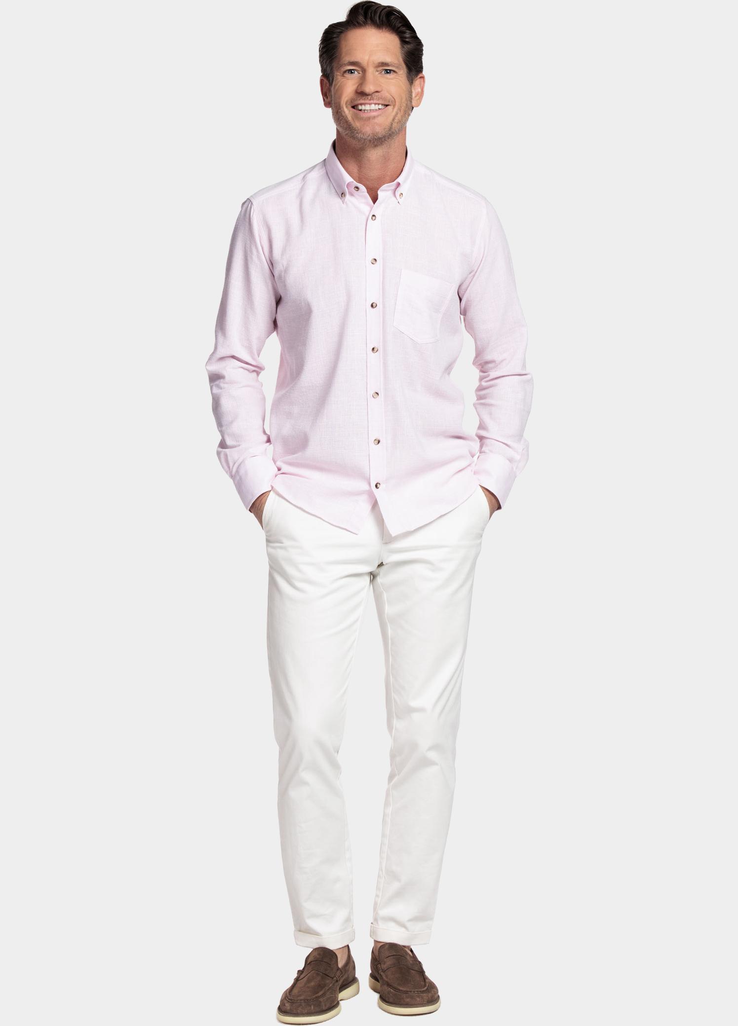 Giordano Overhemd heren Roze Ivy Long Sleeve Button Down S 617110/50