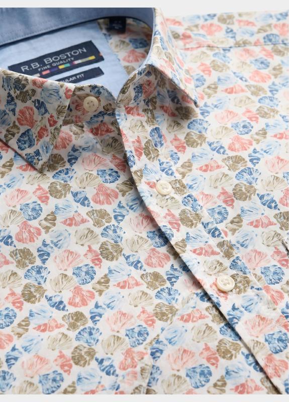 R.B. Boston overhemd korte mouw heren Roze Marshall SS Button Down 616670/319