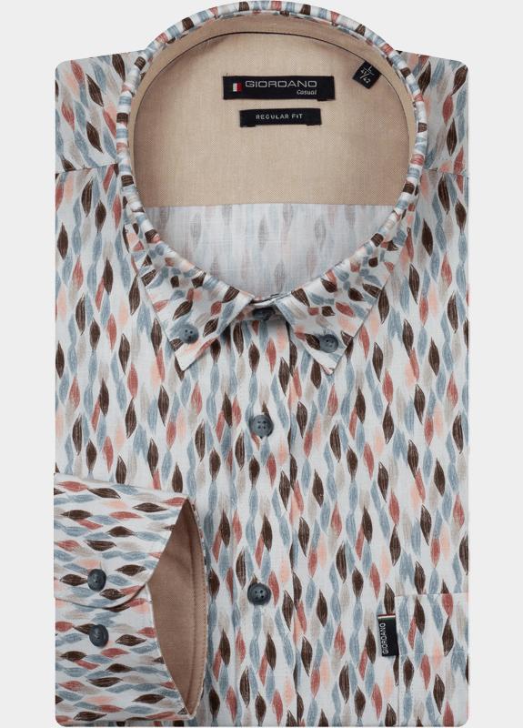 Giordano Overhemd heren Roze Ivy Long Sleeve Button Down L 617073/50