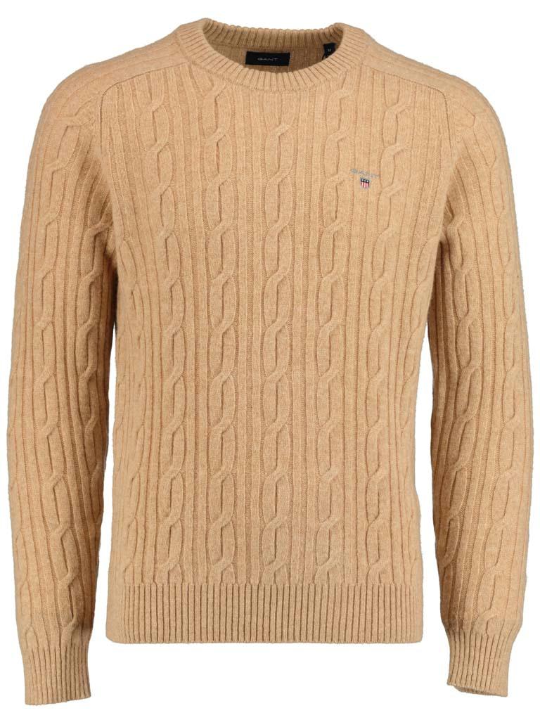 Gant Pullover Beige D2. Lambswool Cable C-Neck 8050123/296