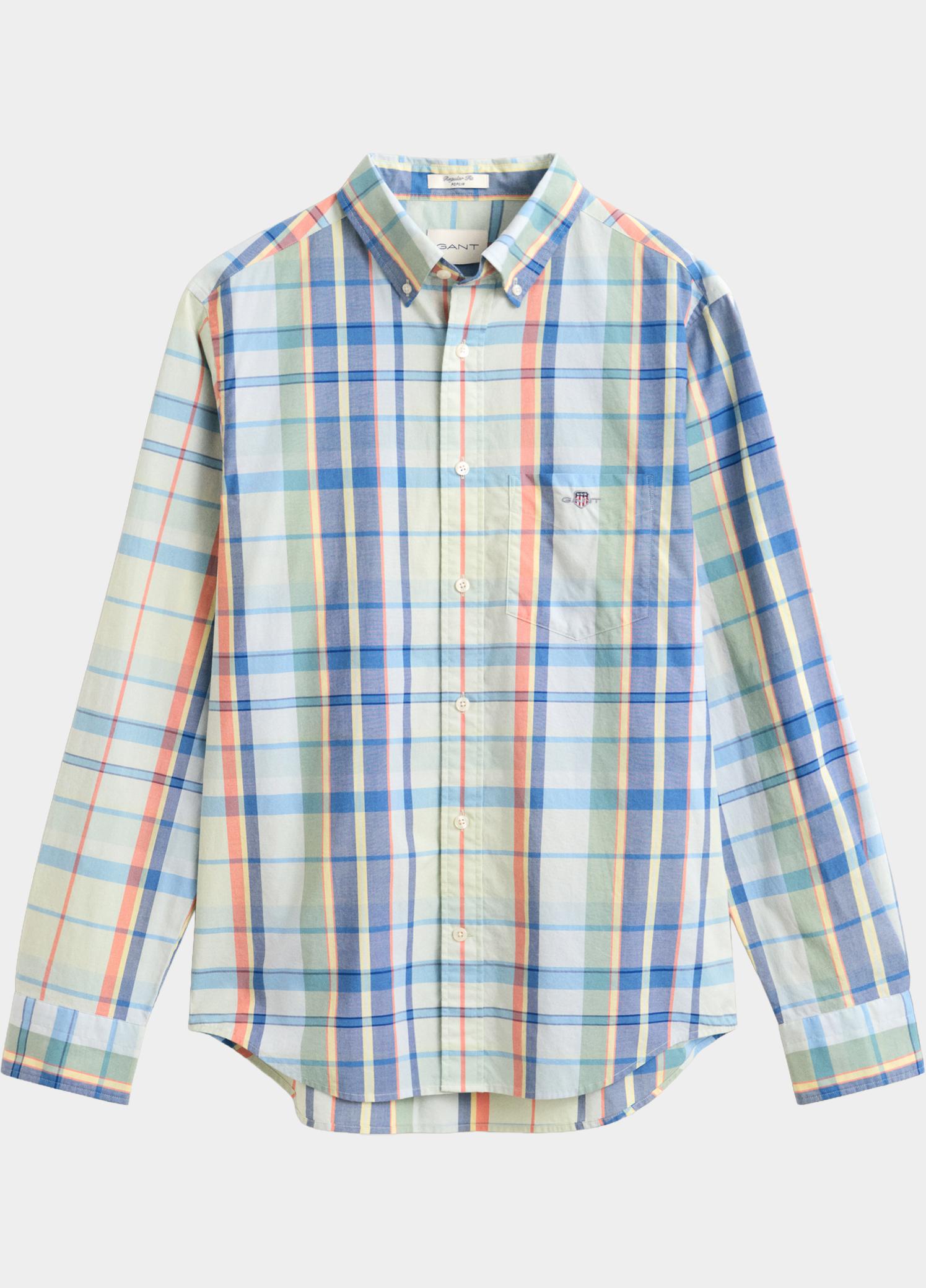 Gant Overhemd heren Groen Geruit poplin overhemd 3262026/331