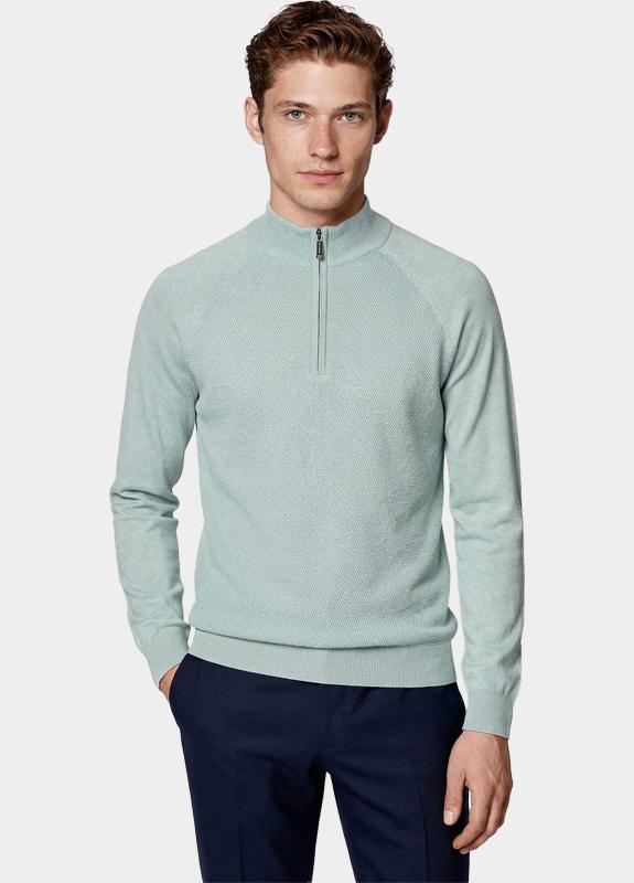Innocente Half Zip Groen Half zip met structuur 326/8121 Mint