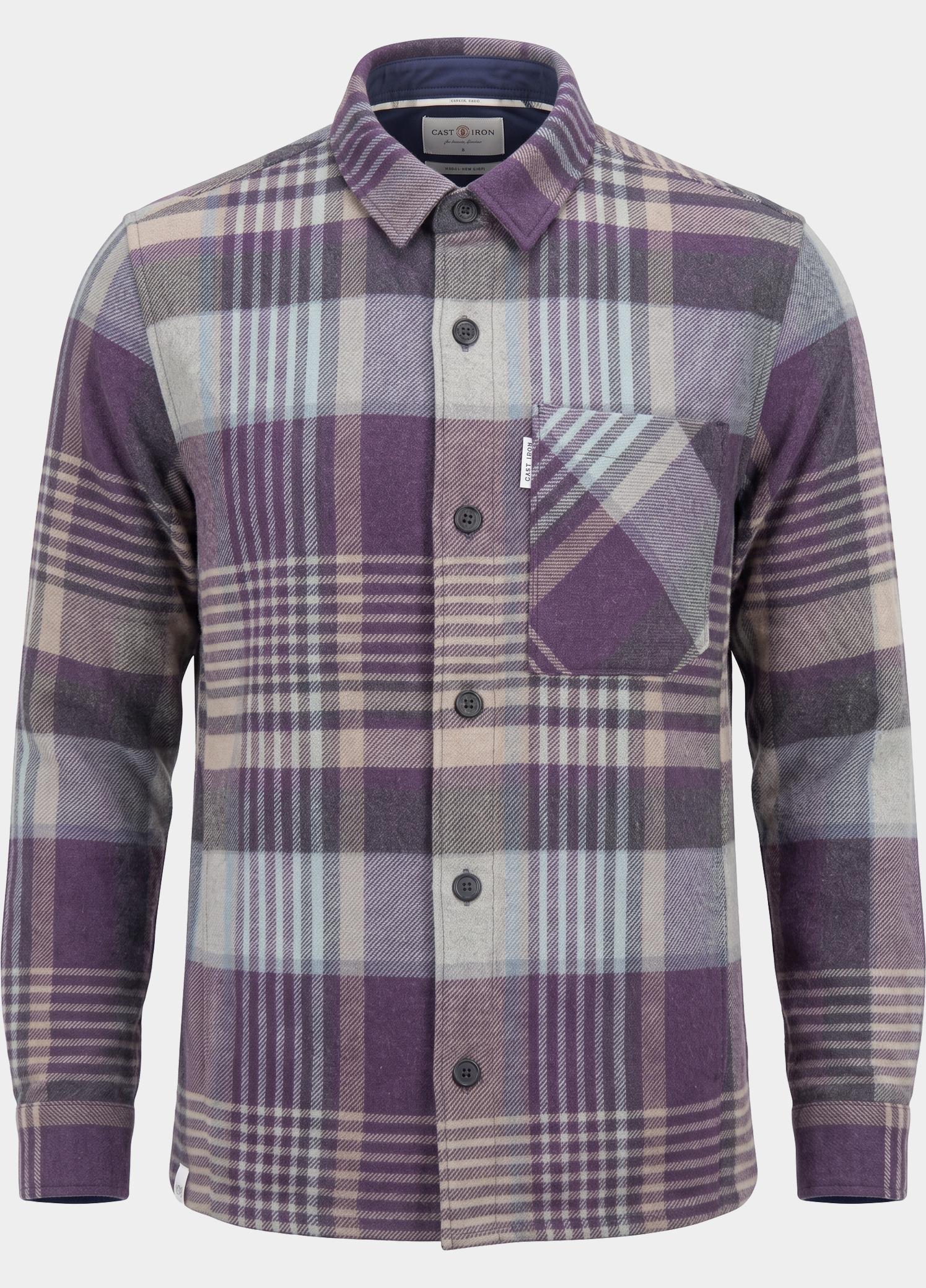 Cast Iron Overhemd heren Blauw Long sleeve shirt Wool blend CSI2609233/4163