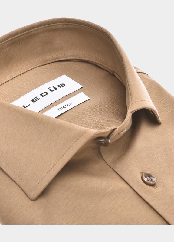 Ledub Business hemd lange mouw Bruin  0143305/645-000-000