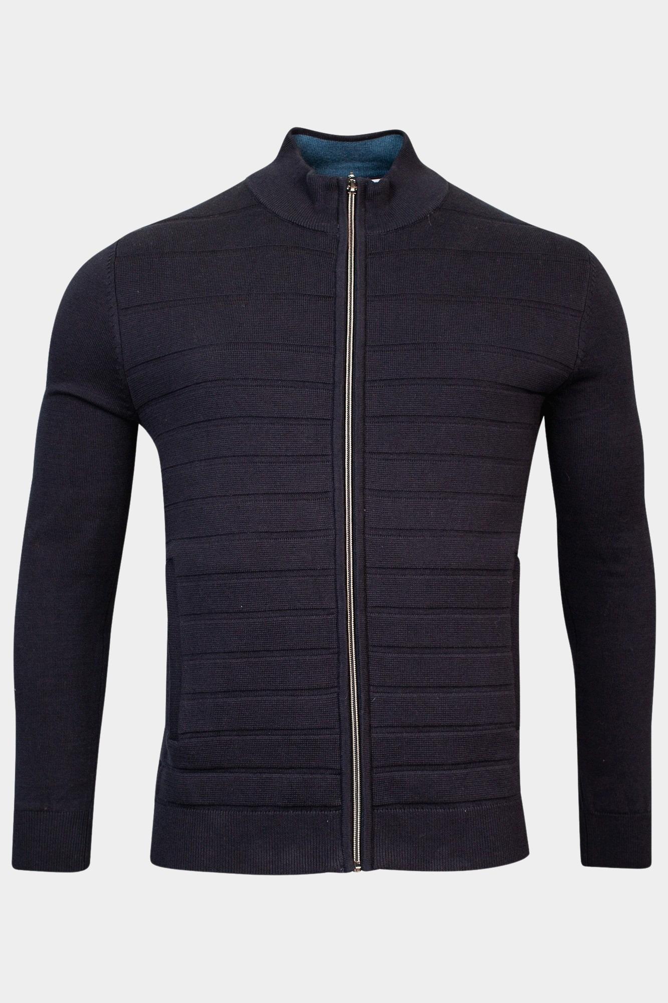 Baileys Vest Blauw Cardigan Zip  12gg, Front par 322001/60