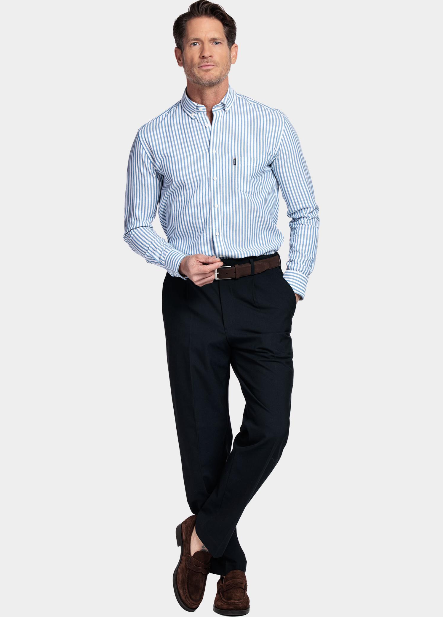 Giordano Overhemd heren Blauw Dino Long Sleeve Button Down 617130/62