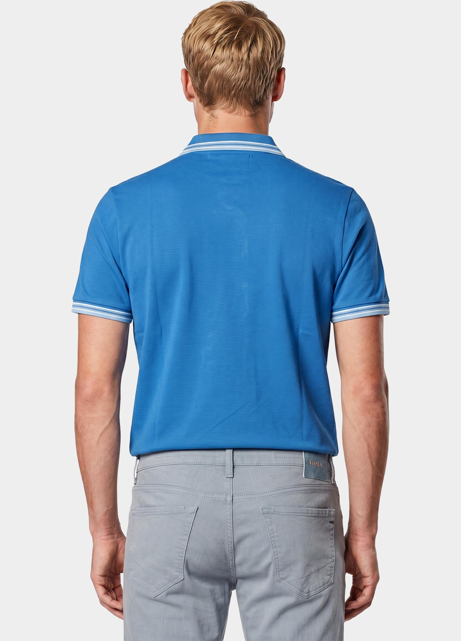 Scotland Blue Polo heren Blauw Brick Polo Plain Contrast Col SPE25108BR06SB/241 true blue