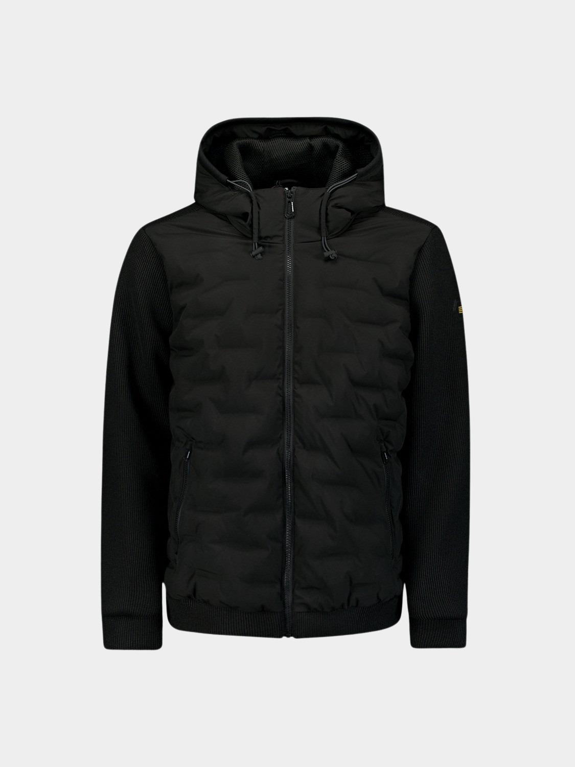 No Excess Winterjack Zwart Jacket Short Fit Sealed Hoode 25630809/020