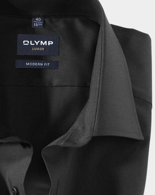 Olymp Business hemd korte mouw Zwart Luxor 030012/68