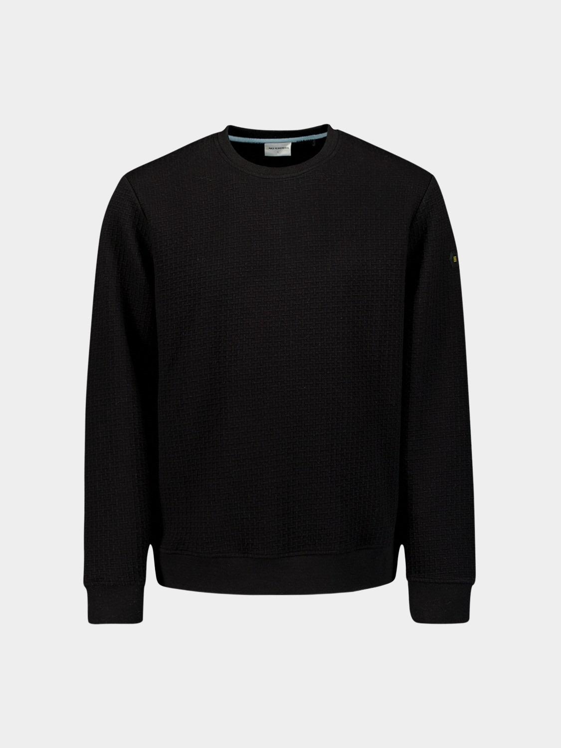 No Excess Sweater Zwart Sweater Crewneck Double Layer 25100908/020