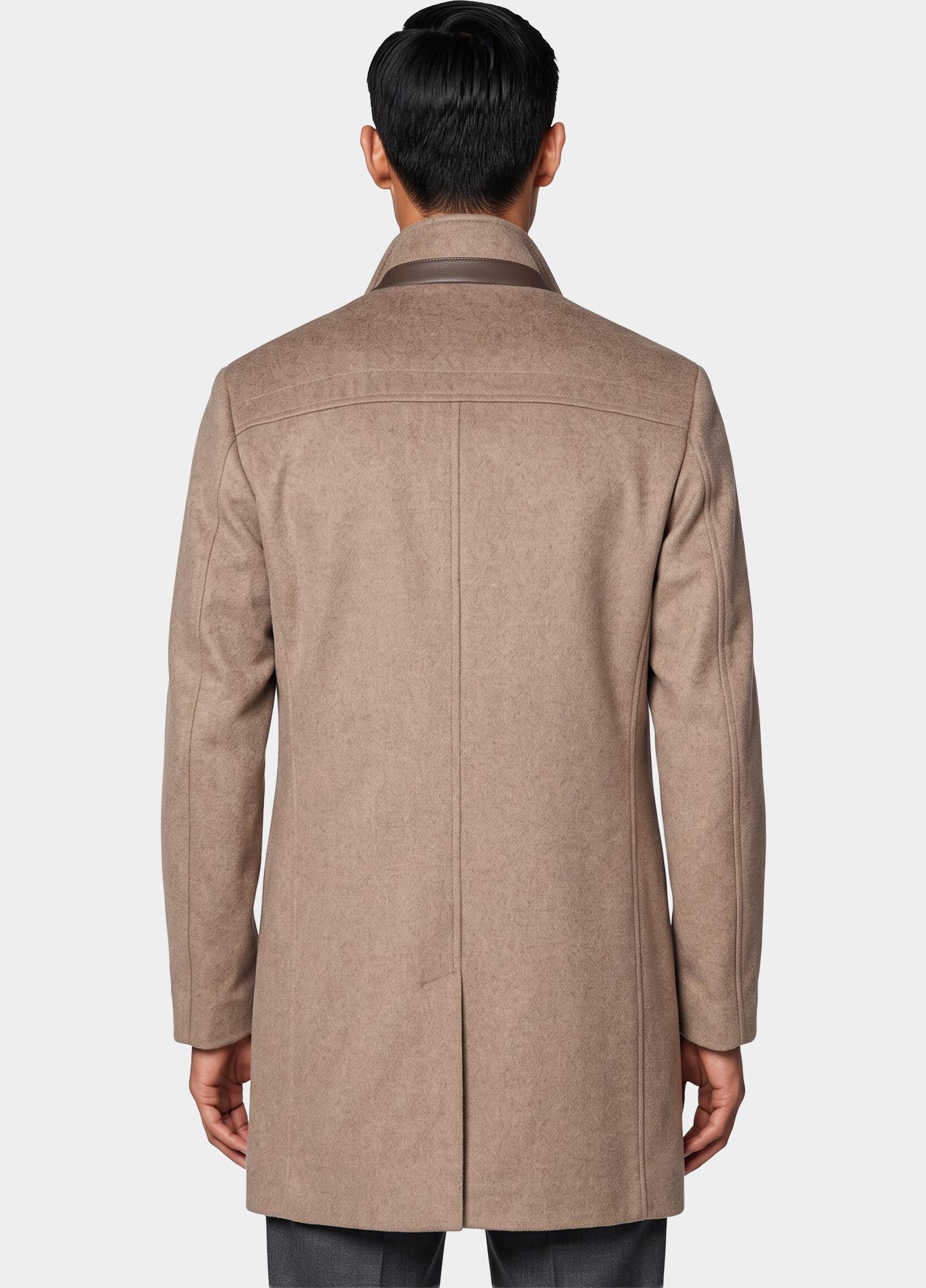 Scotland Blue Wollen Jas Beige Caleb Coat SPE26301CA86SB/2500