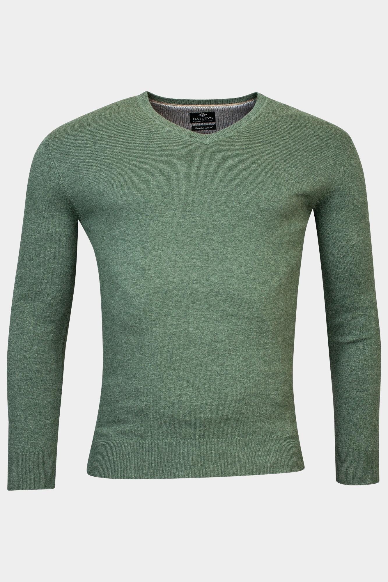 Baileys Pullover Groen V-Hals Pullover  12gg single 328100/785