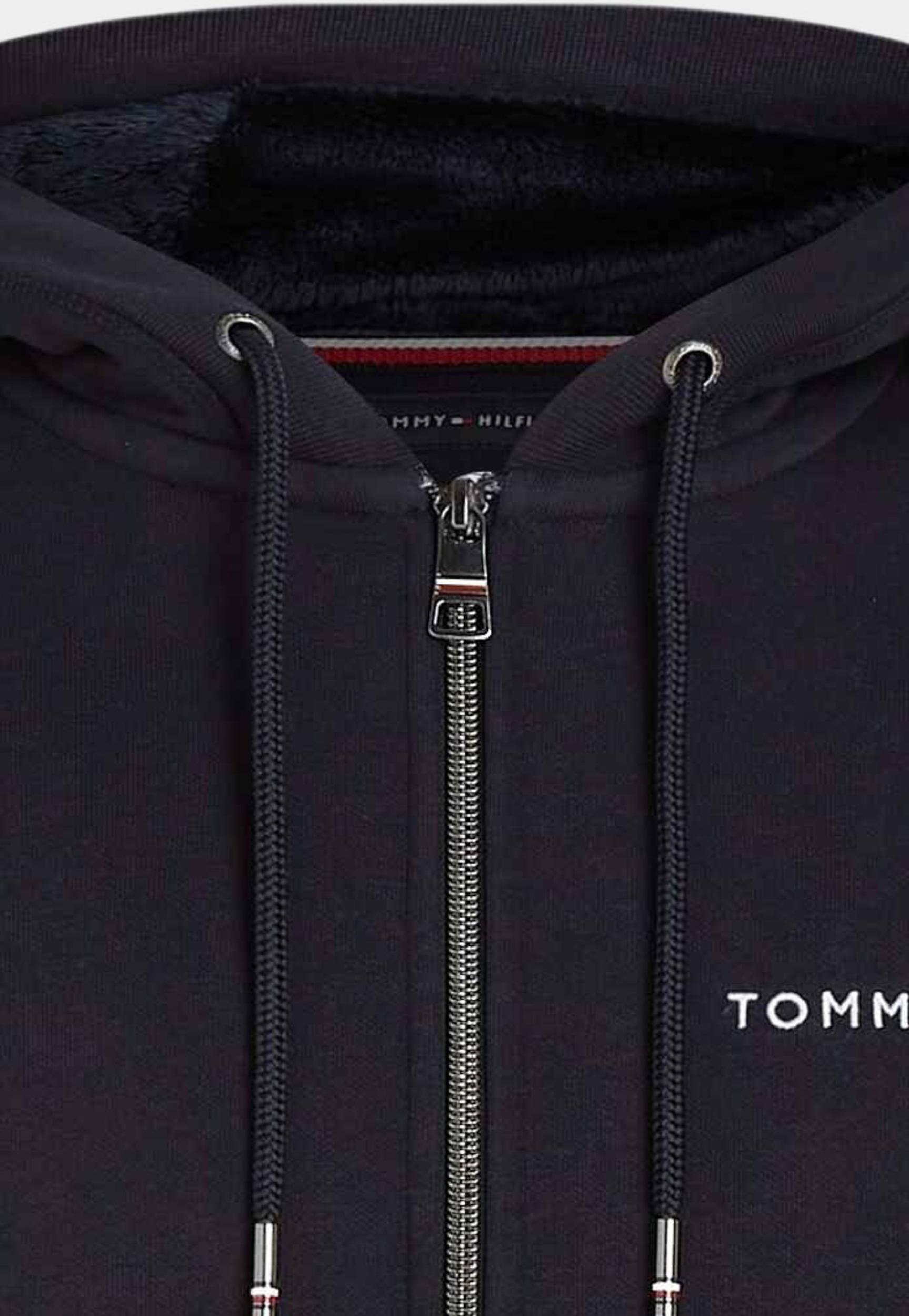 Tommy Hilfiger Vest Blauw Tommy Logo Fur Lined Hoody MW0MW27841/DW5