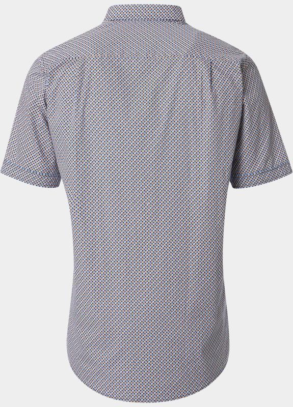 Redmond overhemd korte mouw heren Oranje Slub Print Casual 251445990/210