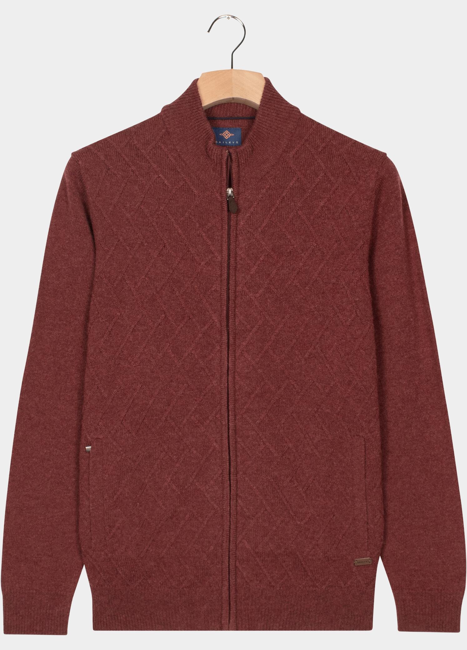 Baileys Vest heren Paars Cardigan Zip 10gg, Front body 522022/405
