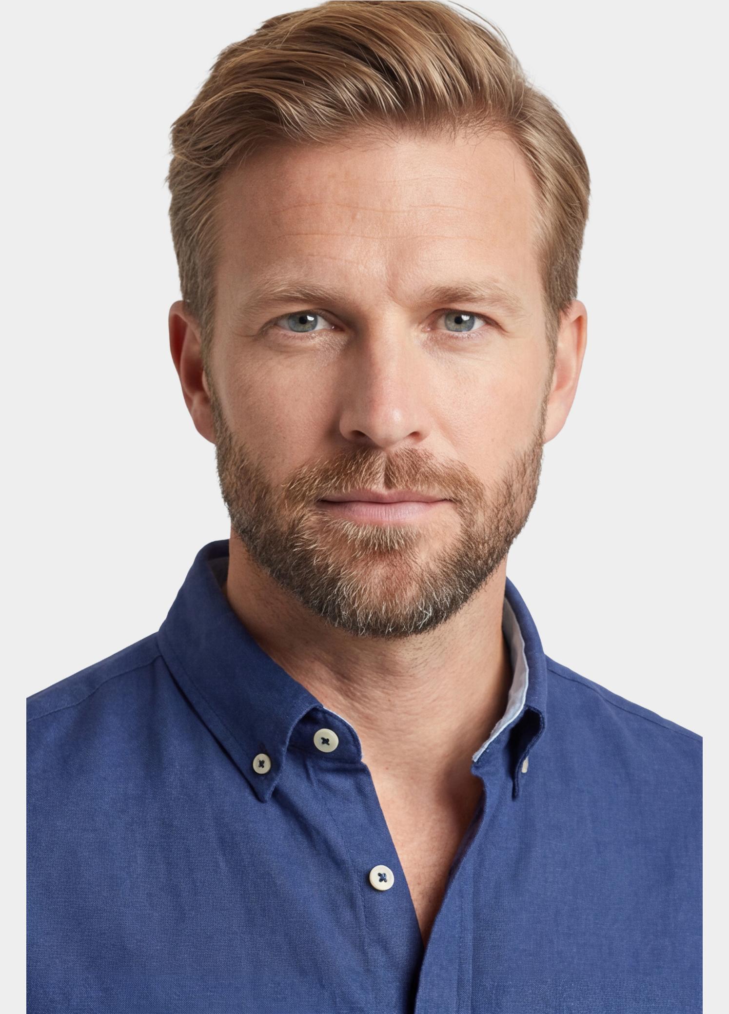 Giordano Overhemd heren Blauw Ivy Long Sleeve Button Down S 617009/62