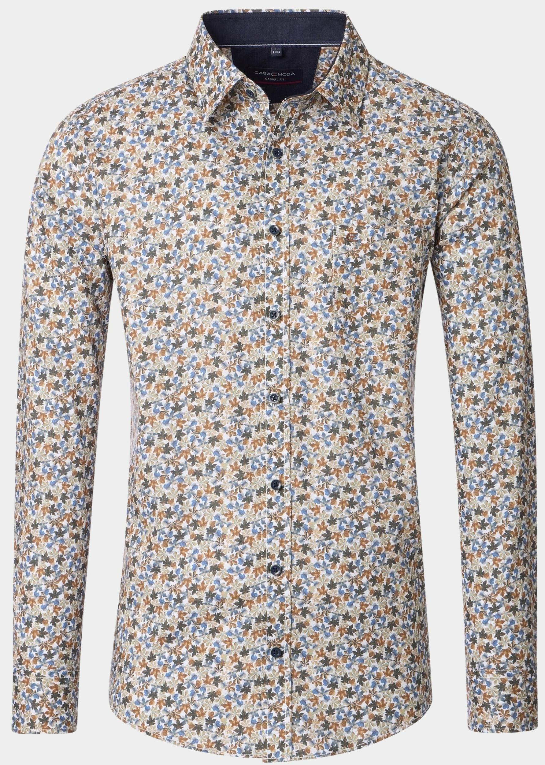 Casamoda Casual hemd lange mouw Blauw Kent Casual Fit 454484300/100