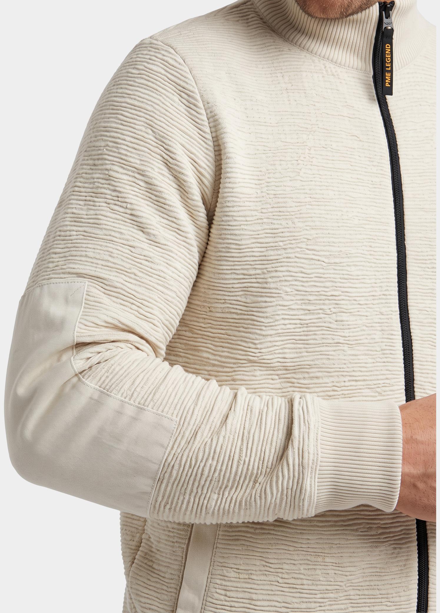 PME Legend Vest heren Beige Zip jacket texture yarn PKC2610322/7013