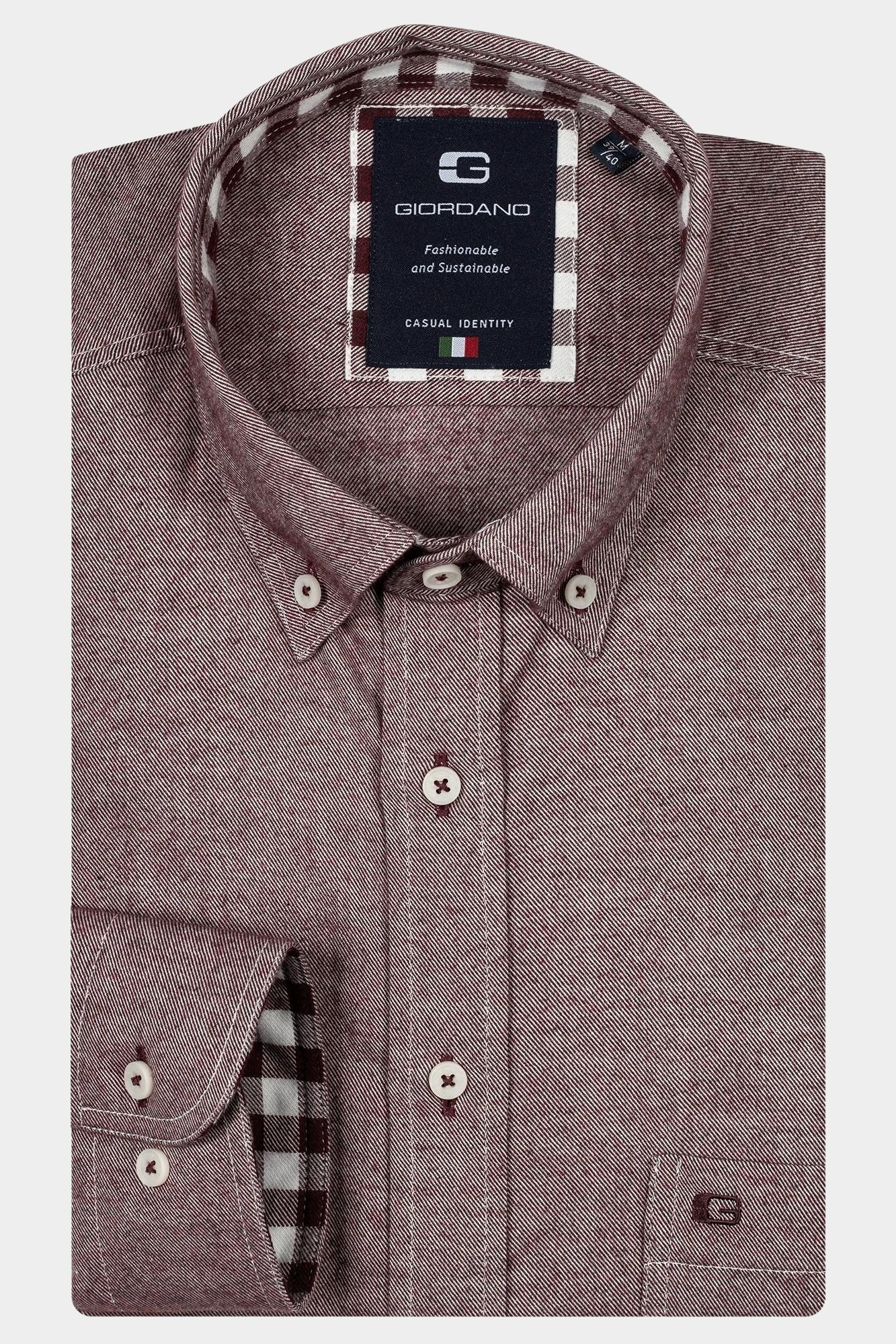 Giordano Casual hemd lange mouw Rood Brando, LS Button Down  Two-T 427004/30