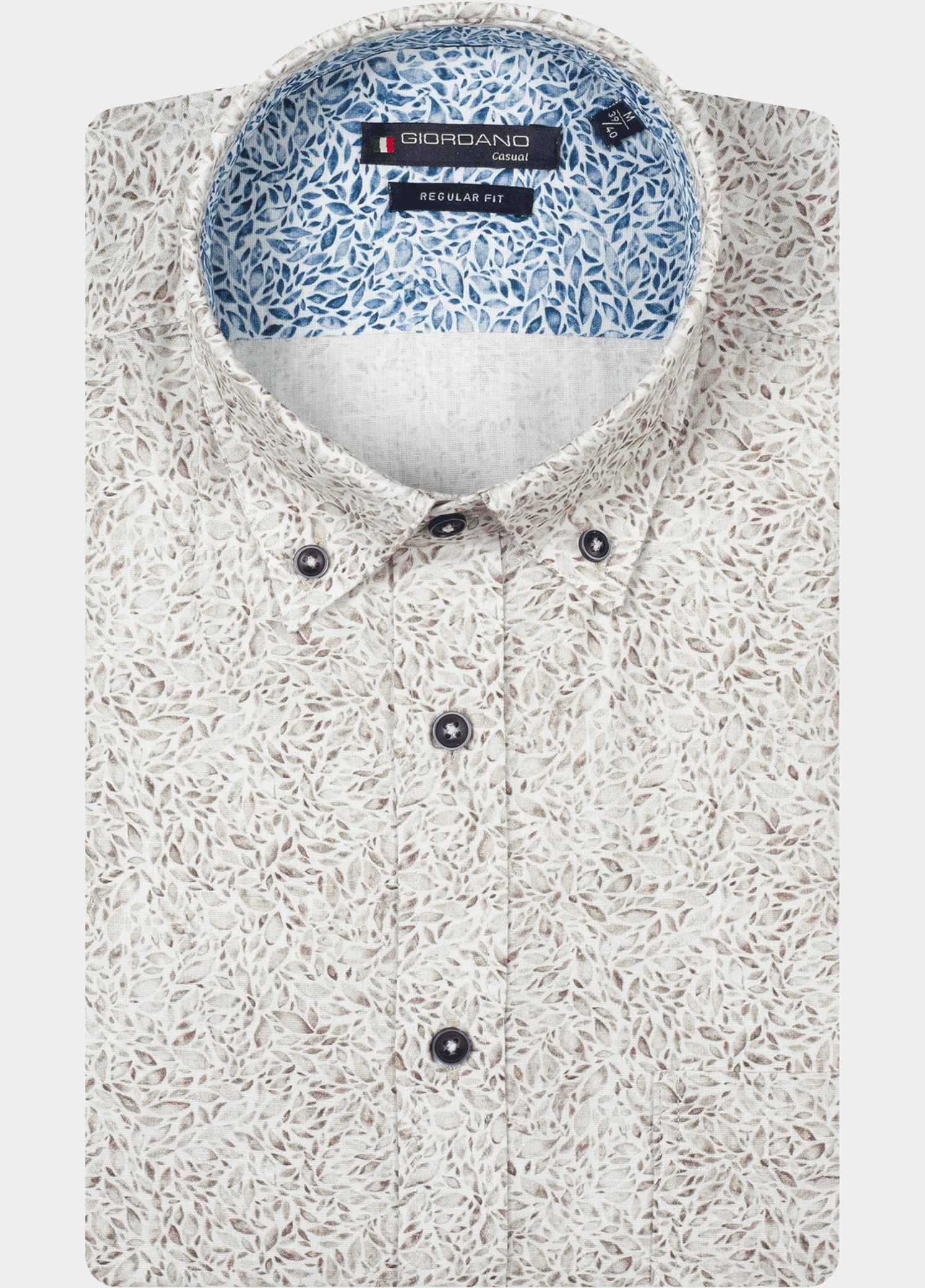 Giordano Overhemd heren Bruin Ivy Long Sleeve Button Down L 617074/80