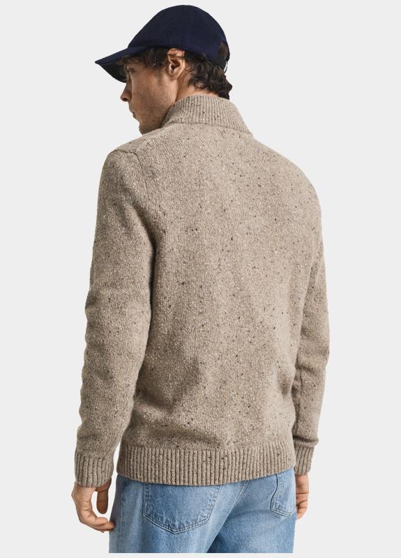 Gant Half Zip Bruin Wool blend Neps Half Buttoned 8040232/295