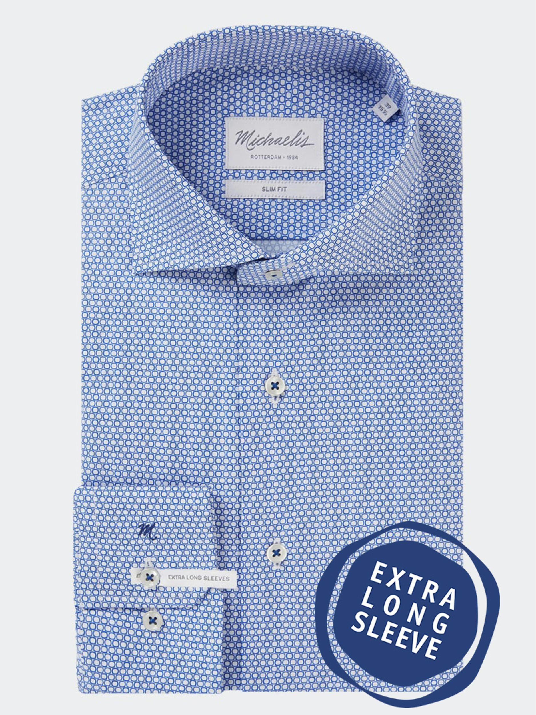Michaelis Overhemd extra lange mouw Blauw  PMSH400028/M