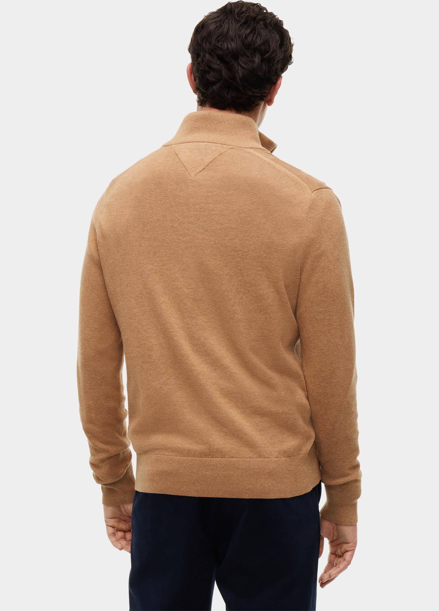 Tommy Hilfiger Half Zip Beige PIMA ORG CTN CASHMERE ZIP MOC MW0MW28049/A1L