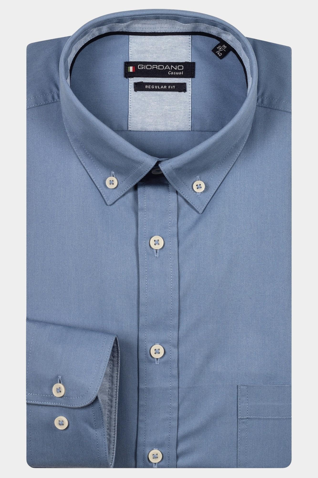 Giordano Casual hemd lange mouw Blauw Ivy long sleeve button down S 527002/61