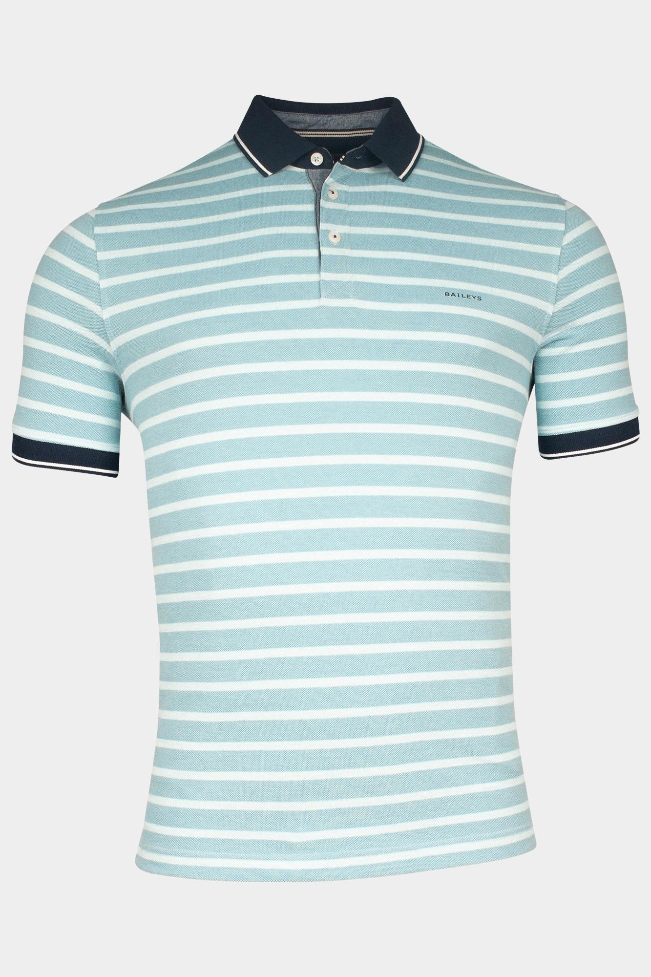 Baileys Polo korte mouw Blauw Poloshirt Pique- Yarn dyed st 515244/98