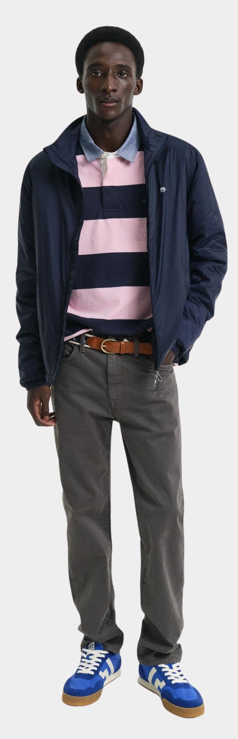 Gant Polo lange mouw Roze REG CHAMBRAY STRIPE HEAVY RUG 2004083/637
