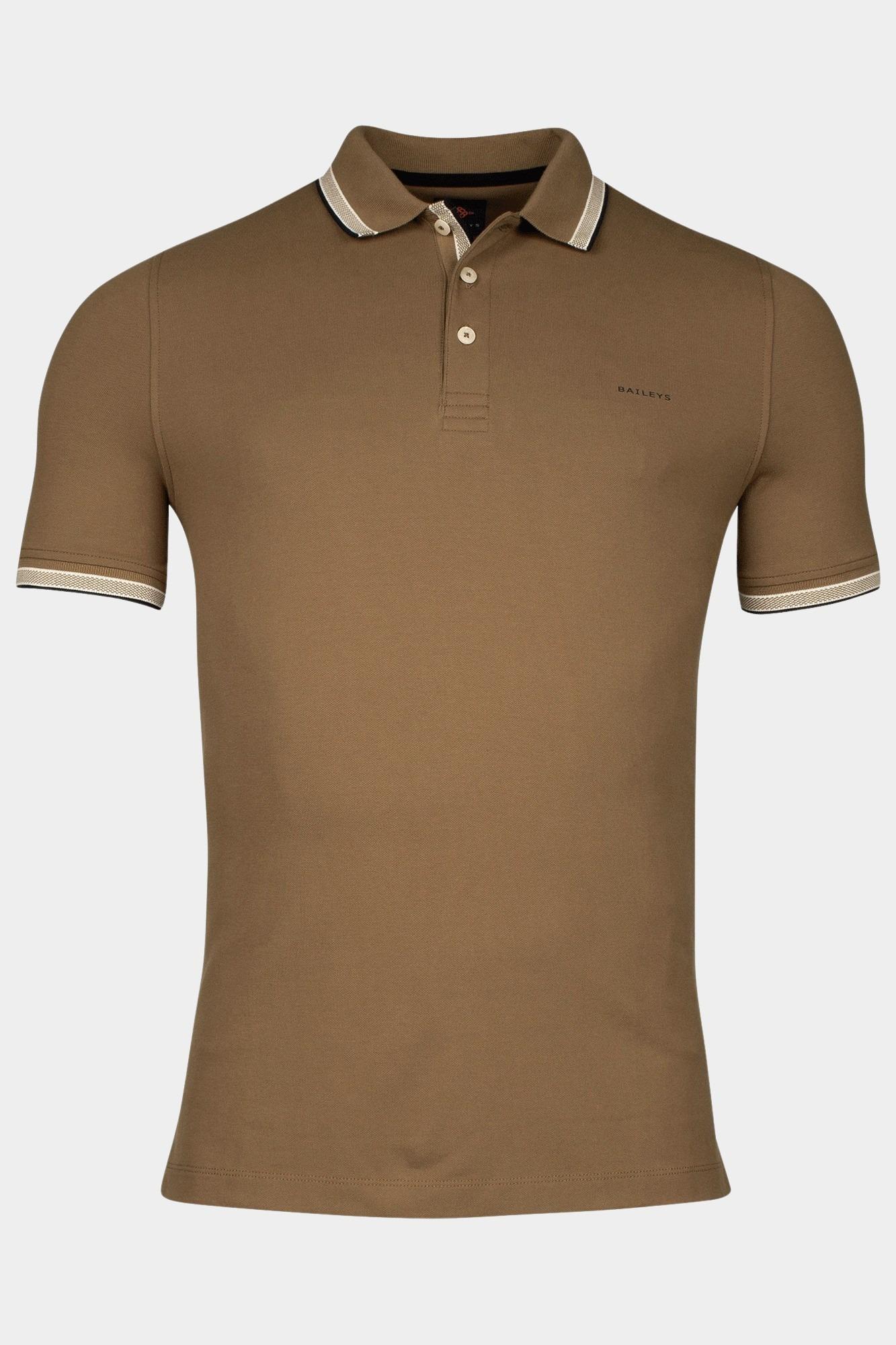 Baileys Polo korte mouw Bruin Poloshirt  Solid Pique 515235/87