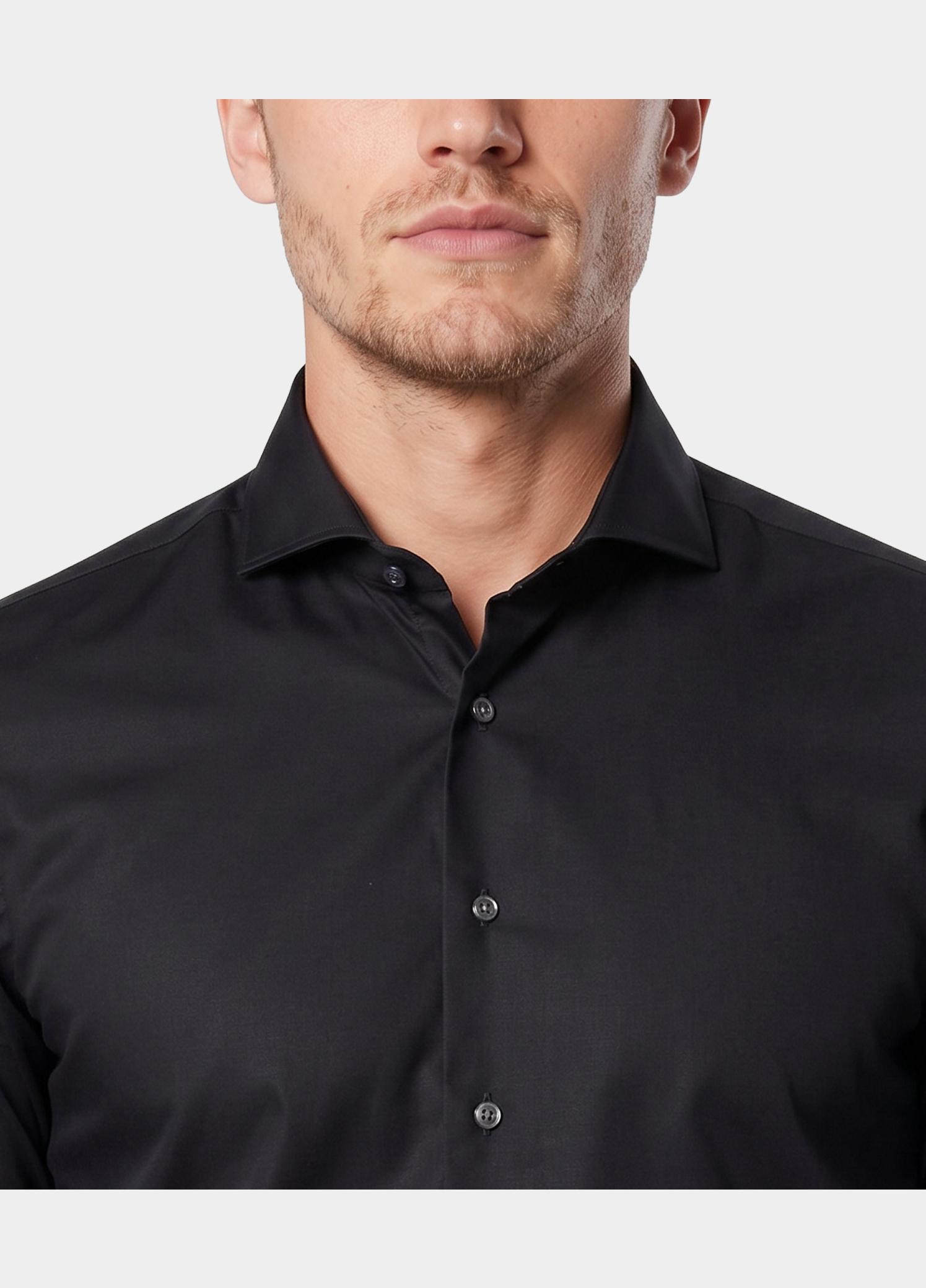Profuomo Business hemd lange mouw Zwart  PP2H00010/D