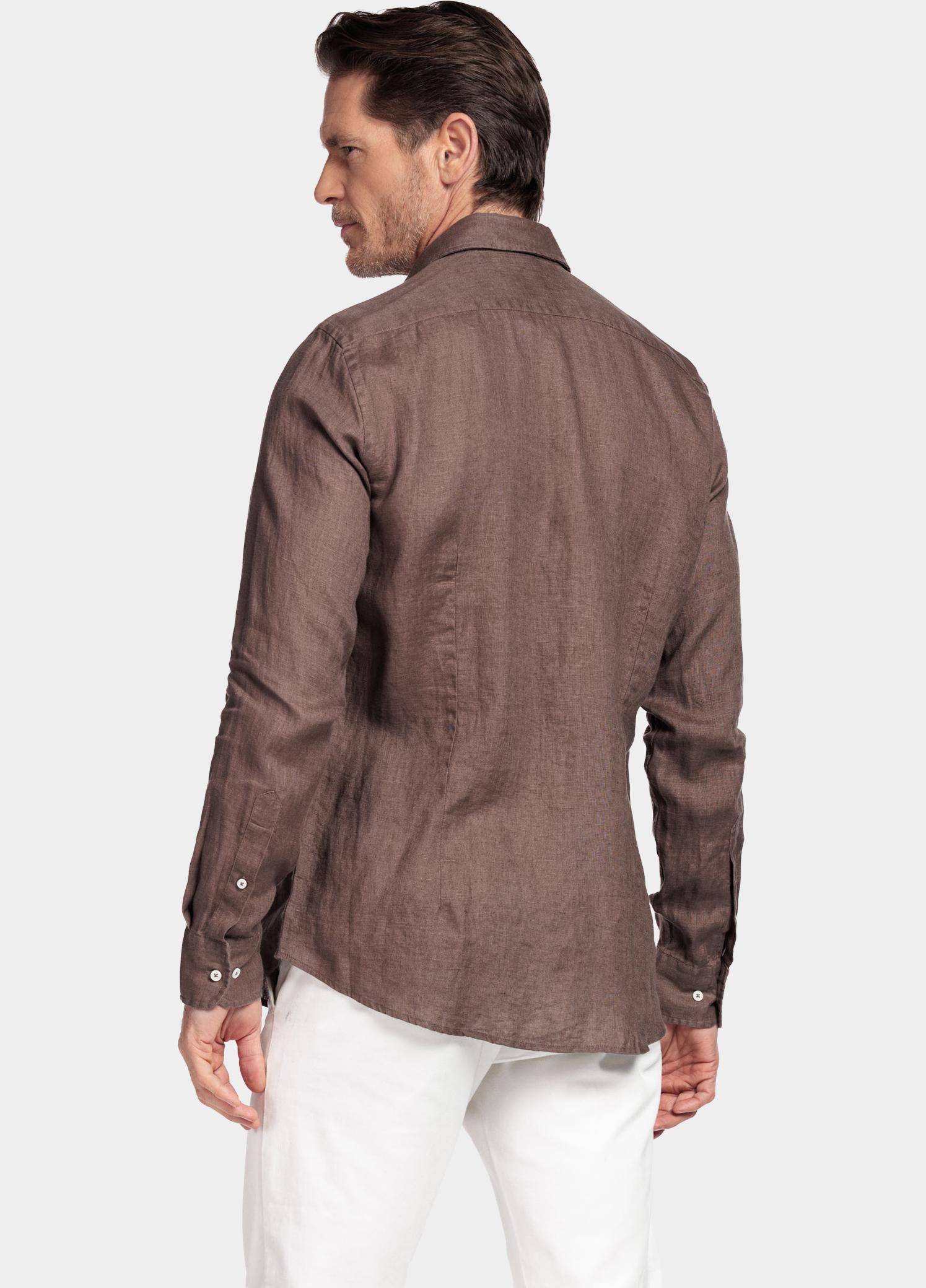 Giordano Overhemd heren Bruin Row Long Sleeve Cutaway Soft 617811/80