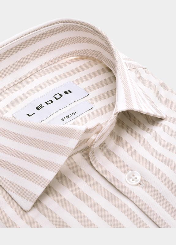 Ledub Business hemd lange mouw Bruin  0143465/620-000-000