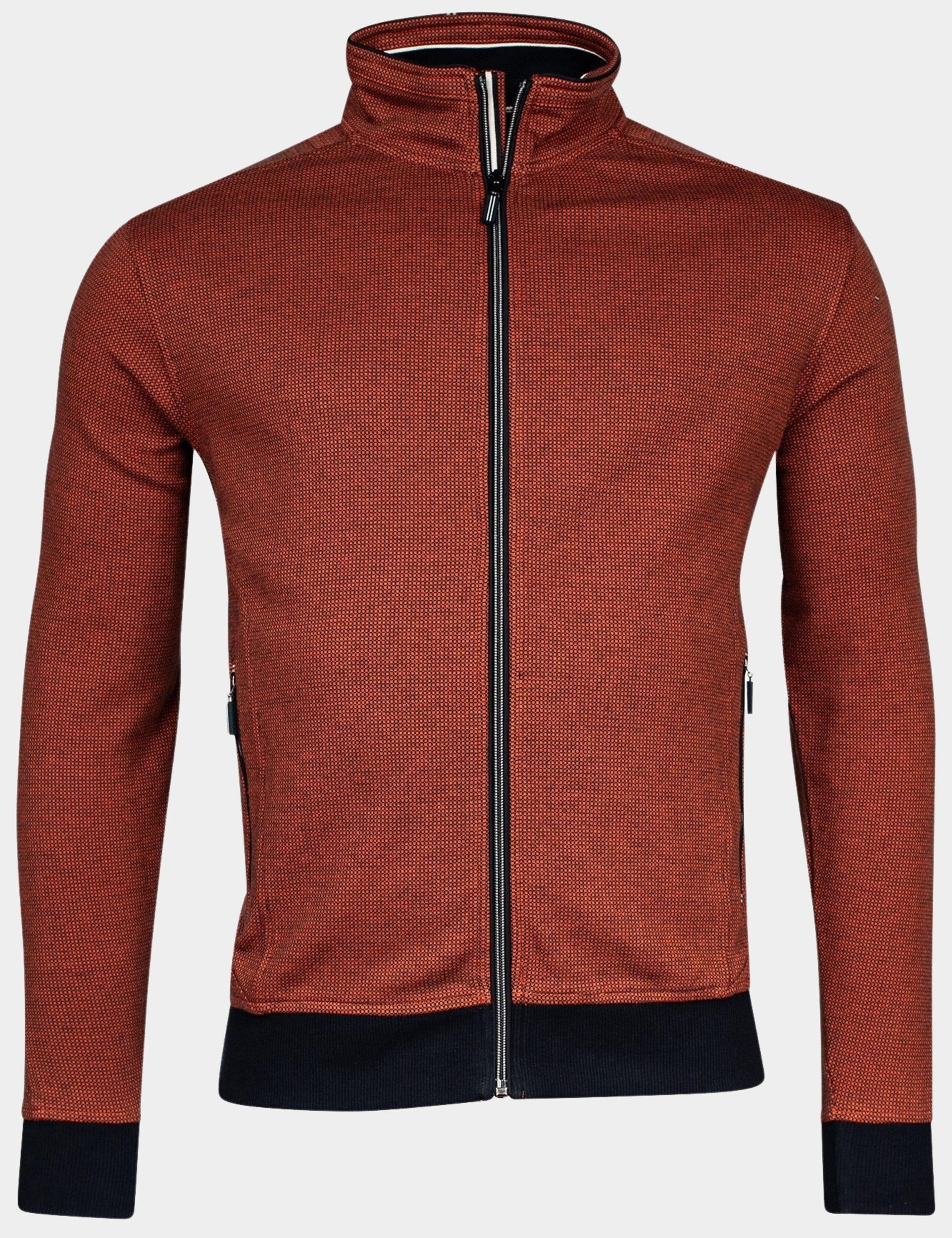 Baileys Vest Oranje Sweat Cardigan Zip 2-tone jacq 412237/29