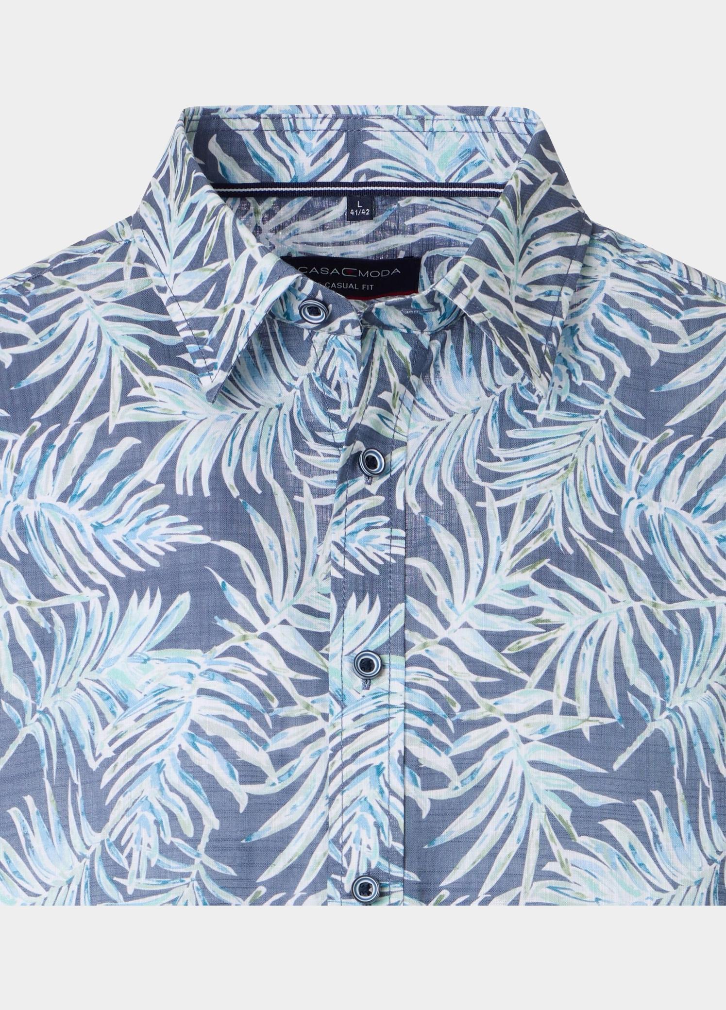 Casamoda overhemd korte mouw heren Blauw Kent Casual Fit 1/2 Arm 954456700/150