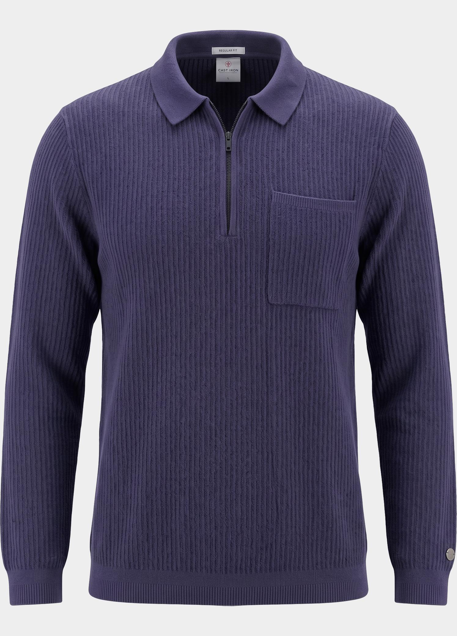 Cast Iron Sweater heren Blauw Crewneck regular fit soft ble CKW2609314/4163