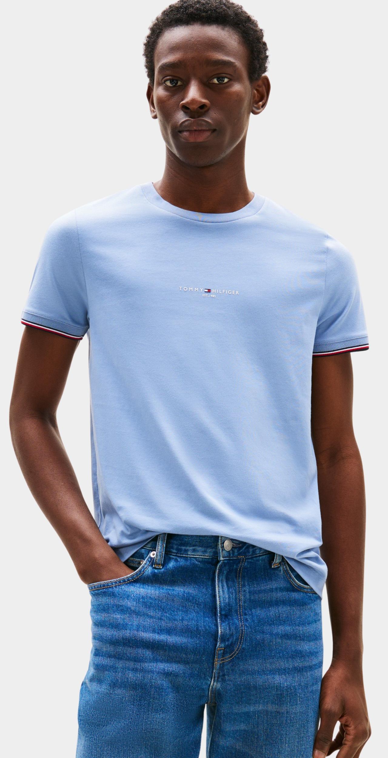 Tommy Hilfiger T-shirt korte mouw Blauw Tommy Logo Tipped MW0MW32584/C2B