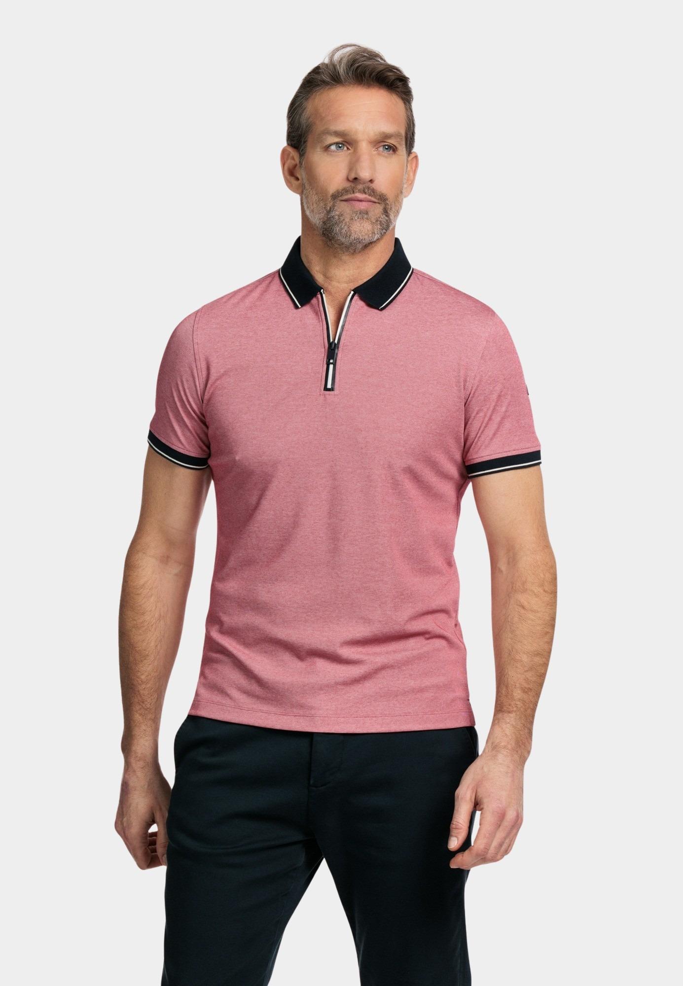 Baileys Polo korte mouw Roze Poloshirt 2-tone Oxford 415219/31